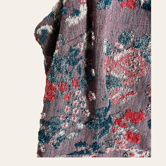 Maeve Anthropologie Gray Jacquard Floral Print Sleeveless Midi Dress Size 14 - Picture 5 of 12